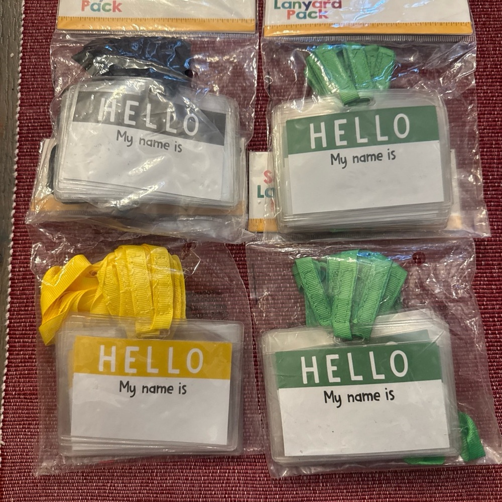 Name Tags - Black, Green, Yellow